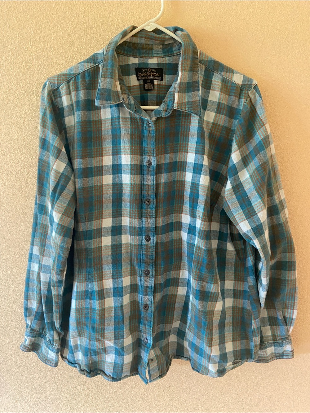 Women’s Noble Outfitters Plaid Flannel Button Up, Western Shirt, Plus Size XXL